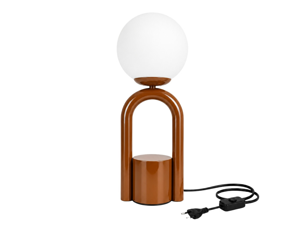 "Loop" Metal Table Lamp - 15 x 15 cm - Brown