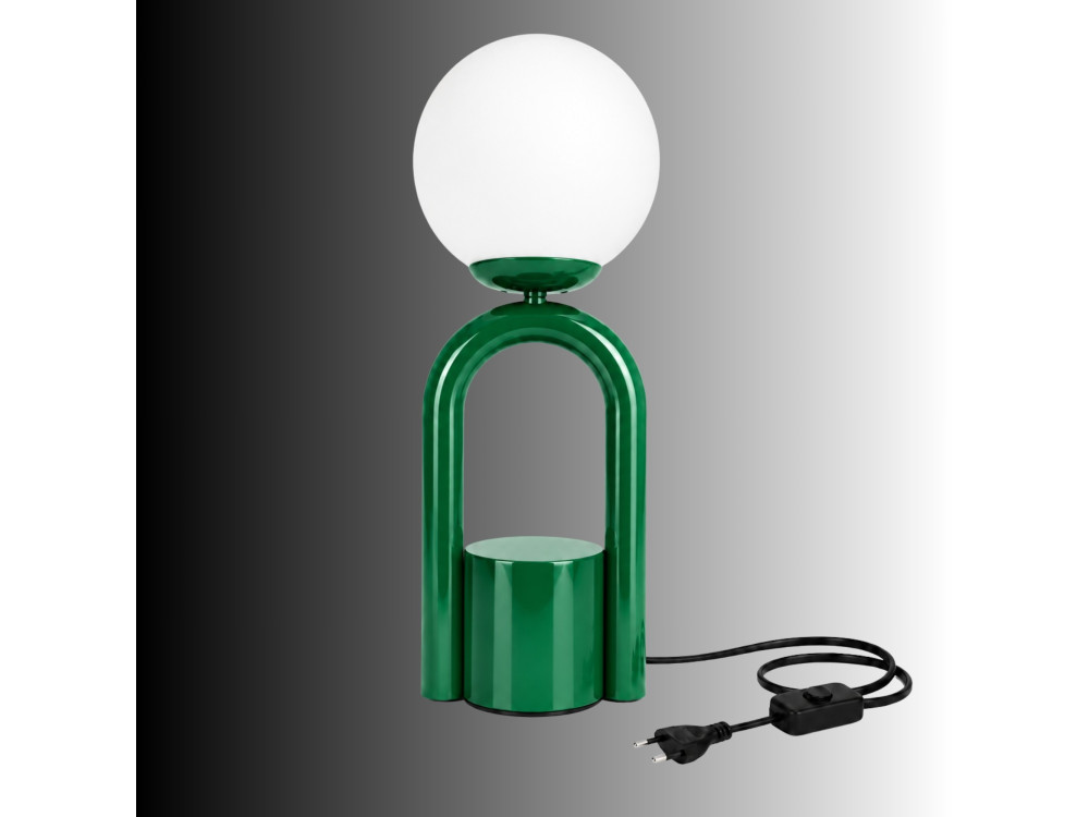 "Loop" Metal Table Lamp - 15 x 15 cm - Dark Green