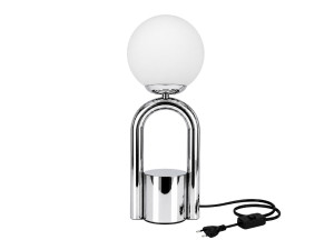 "Loop" Metal Table Lamp - 15 x 15 cm - Chrome