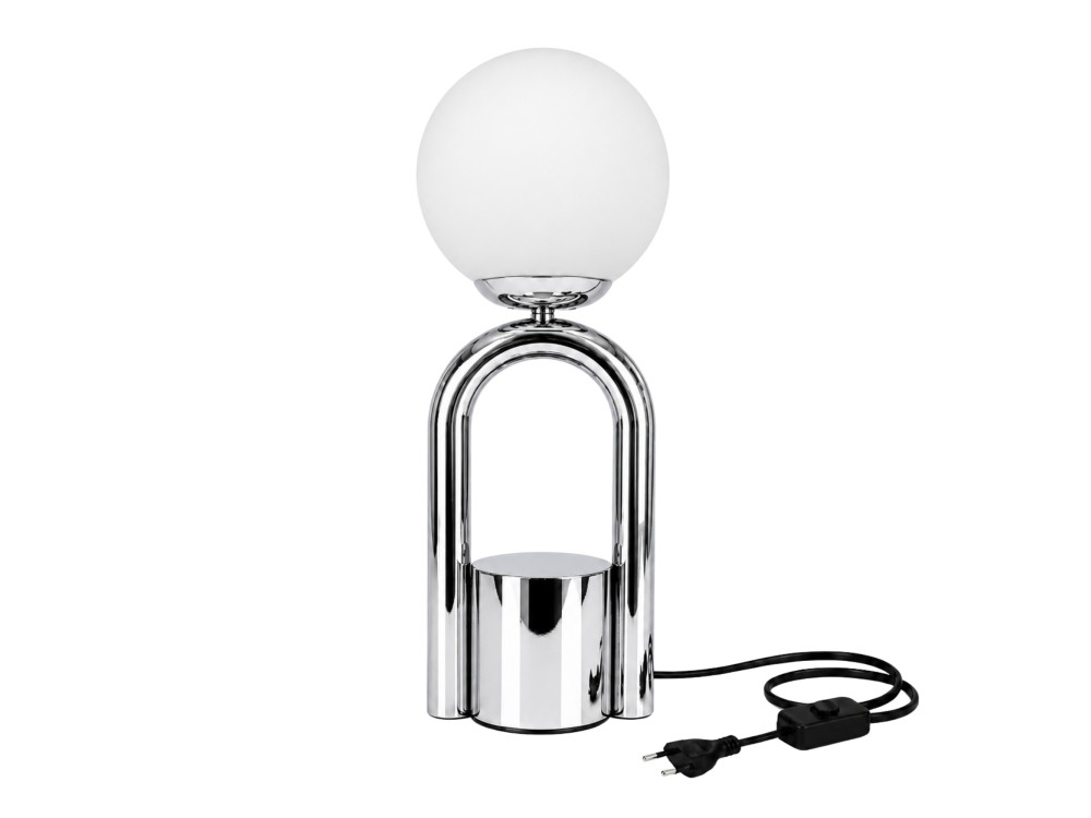 "Loop" Metal Table Lamp - 15 x 15 cm - Chrome