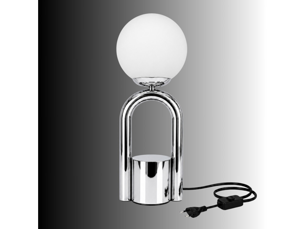 "Loop" Metal Table Lamp - 15 x 15 cm - Chrome