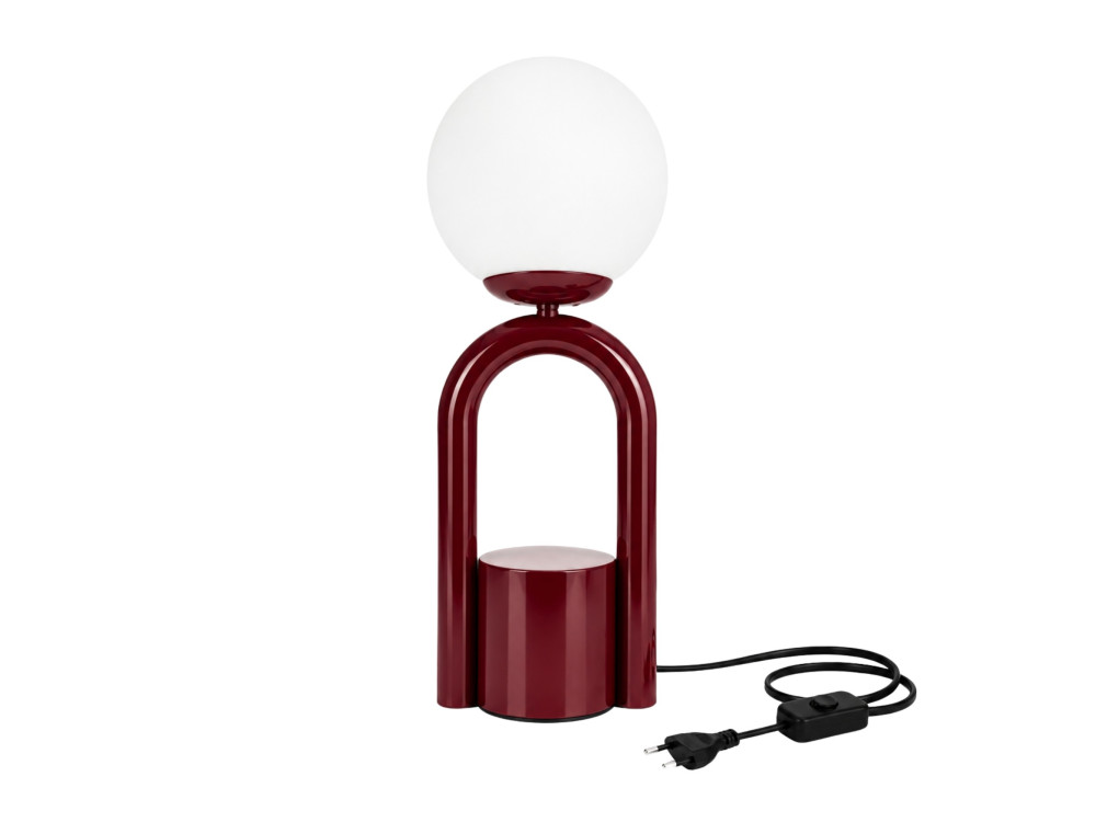 "Loop" Metal Table Lamp - 15 x 15 cm - Bordeaux