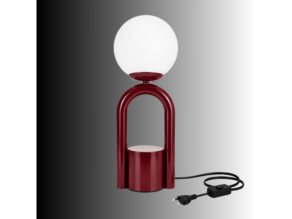 "Loop" Metal Table Lamp - 15 x 15 cm - Bordeaux