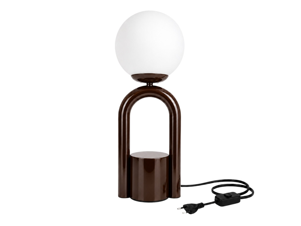 "Loop" Metal Table Lamp - 15 x 15 cm - Brown