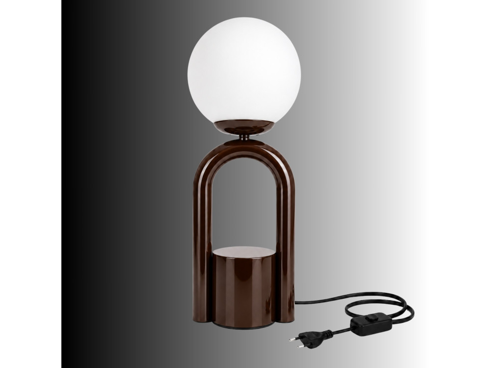 "Loop" Metal Table Lamp - 15 x 15 cm - Brown