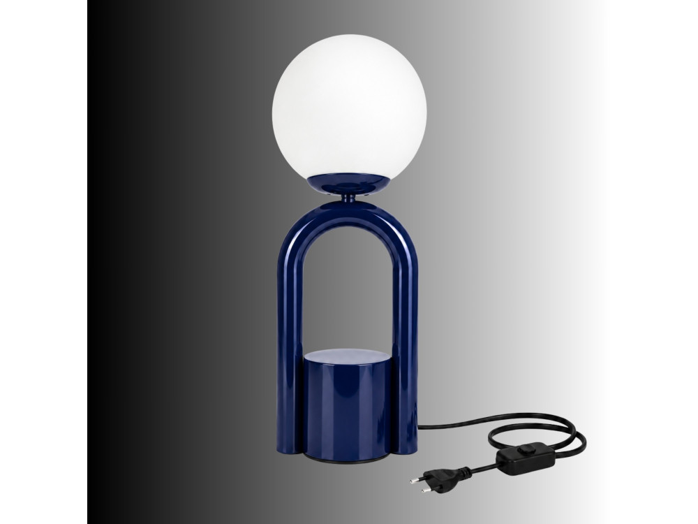 "Loop" Metal Table Lamp - 15 x 15 cm - Blue