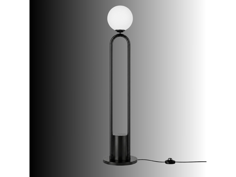 "Loop" Metal Floor Lamp - 30 x 30 cm - Black