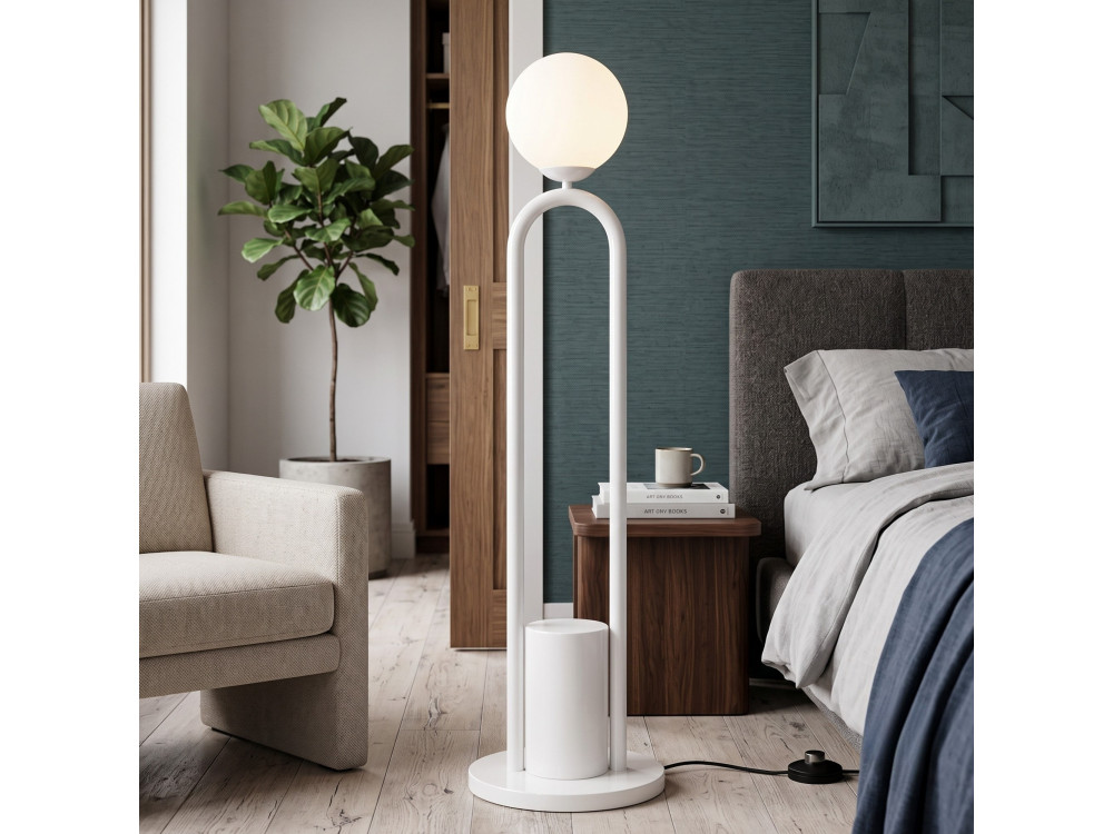 "Loop" Metal Floor Lamp - 30 x 30 cm - White