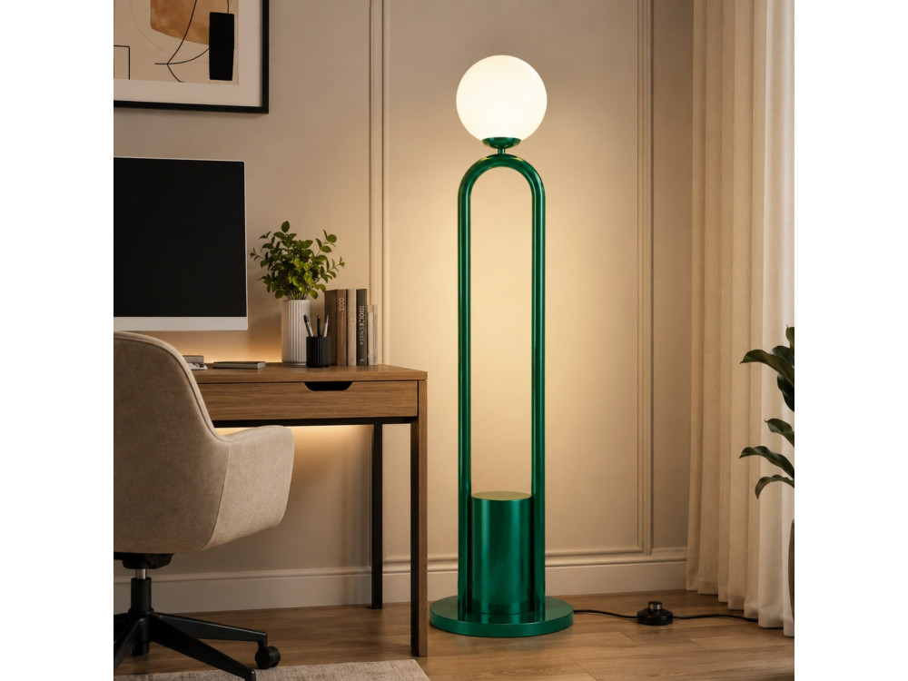 "Loop" Metal Floor Lamp - 30 x 30 cm - Green