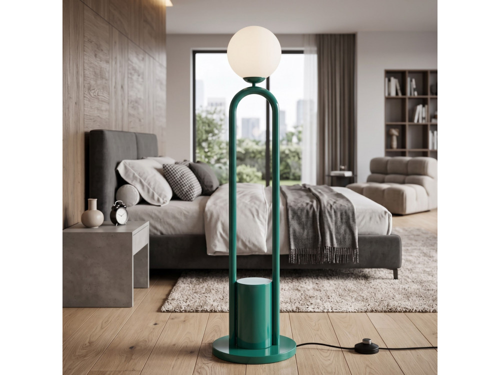 "Loop" Metal Floor Lamp - 30 x 30 cm - Green