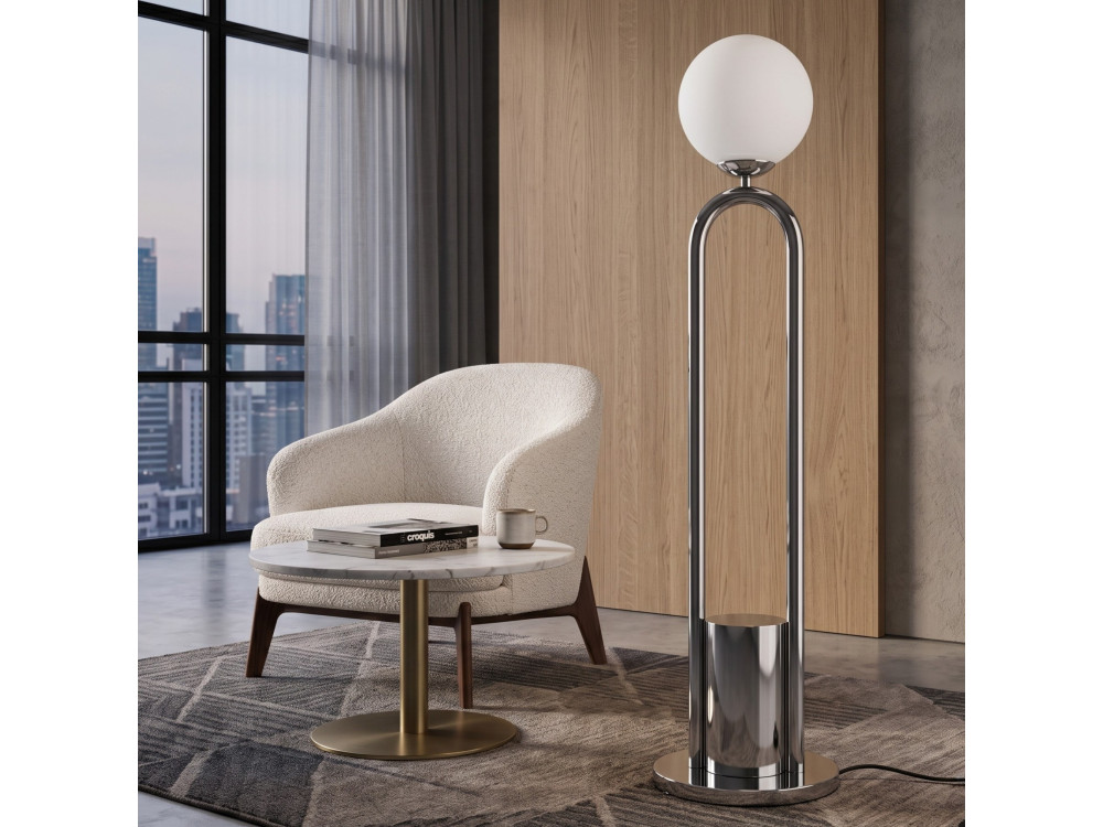 "Loop" Metal Floor Lamp - 30 x 30 cm - Gray