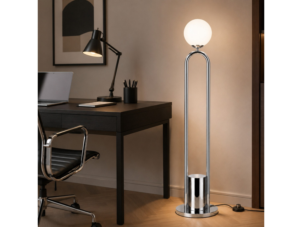 "Loop" Metal Floor Lamp - 30 x 30 cm - Gray