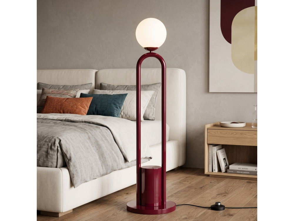 "Loop" Metal Floor Lamp - 30 x 30 cm - Red