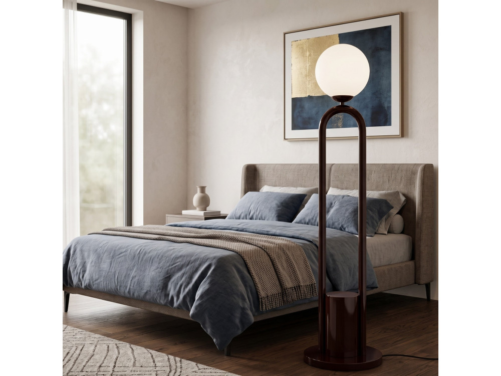 "Loop" Metal Floor Lamp - 30 x 30 cm - Brown