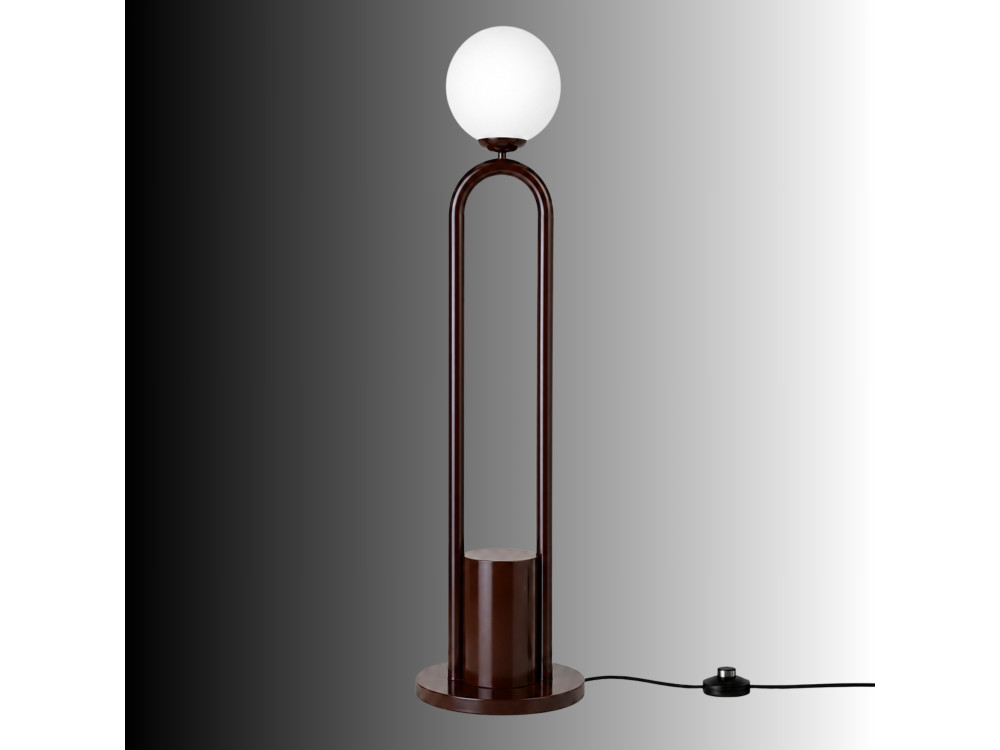 "Loop" Metal Floor Lamp - 30 x 30 cm - Brown