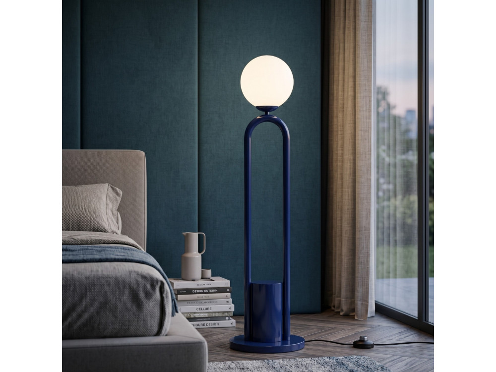 "Loop" Metal Floor Lamp - 30 x 30 cm - Blue