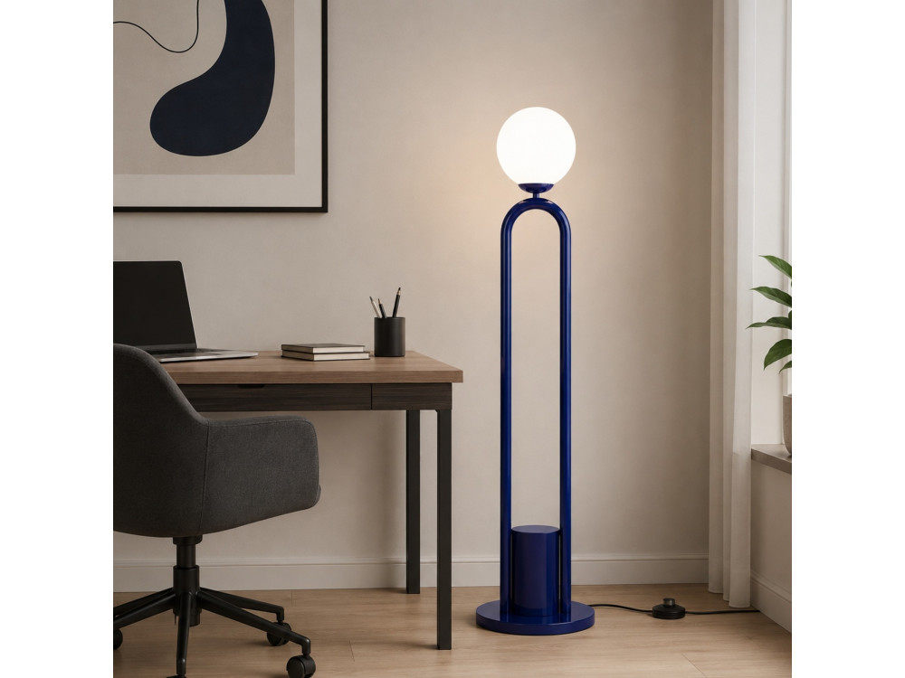 "Loop" Metal Floor Lamp - 30 x 30 cm - Blue