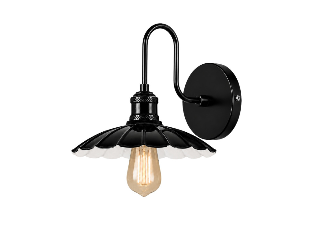 "Volan" Metal Wall Sconce - 25 x 30 cm - Black