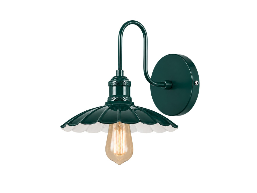 "Vola" Metal Wall Sconce - 25 x 30 cm - Green