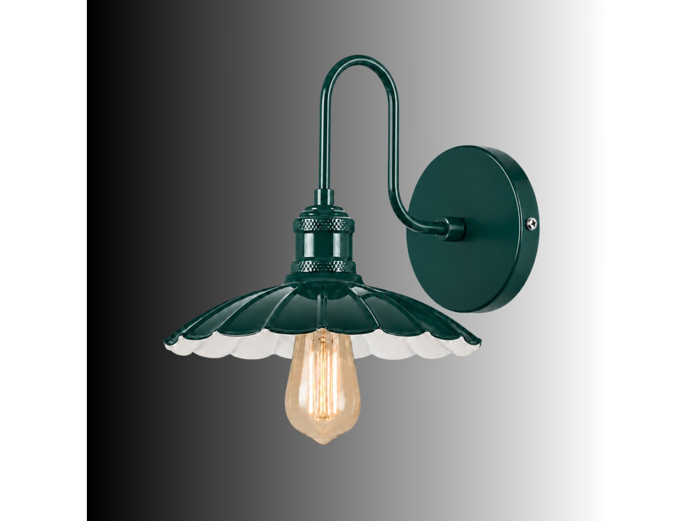 "Vola" Metal Wall Sconce - 25 x 30 cm - Green