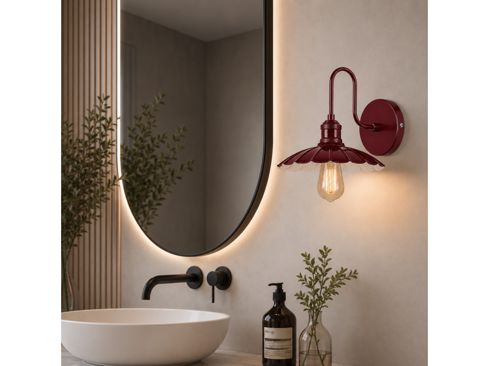 "Volan" Metal Wall Sconce - 25 x 30 cm - Red