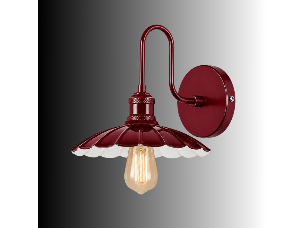 "Volan" Metal Wall Sconce - 25 x 30 cm - Red