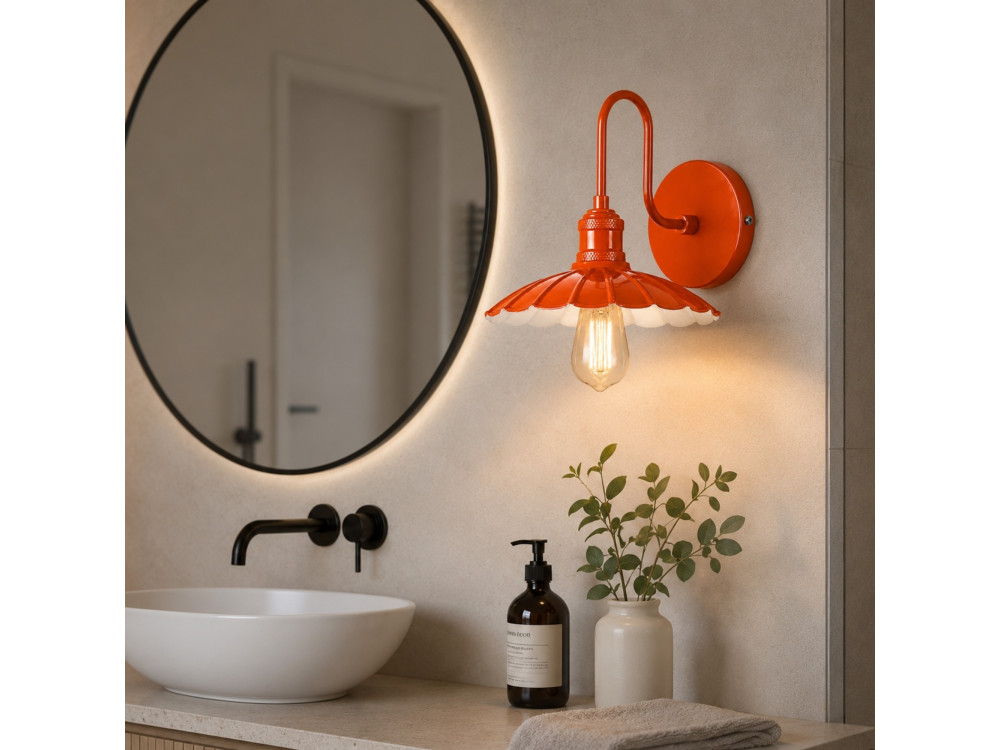 "Volan" Metal Wall Sconce - 25 x 30 cm - Orange