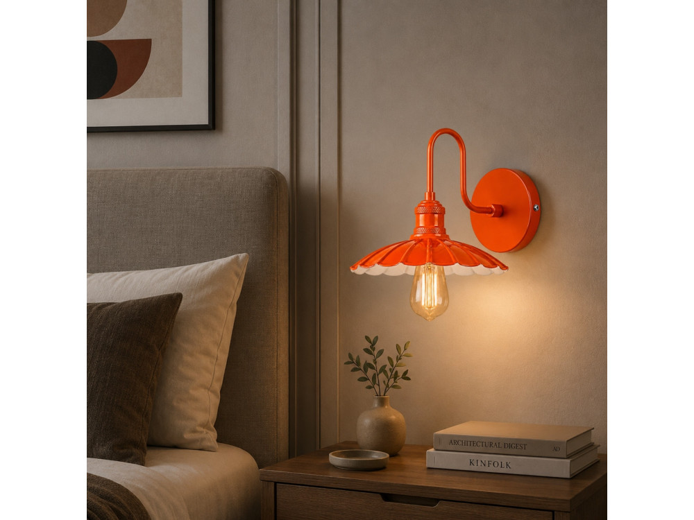 "Volan" Metal Wall Sconce - 25 x 30 cm - Orange
