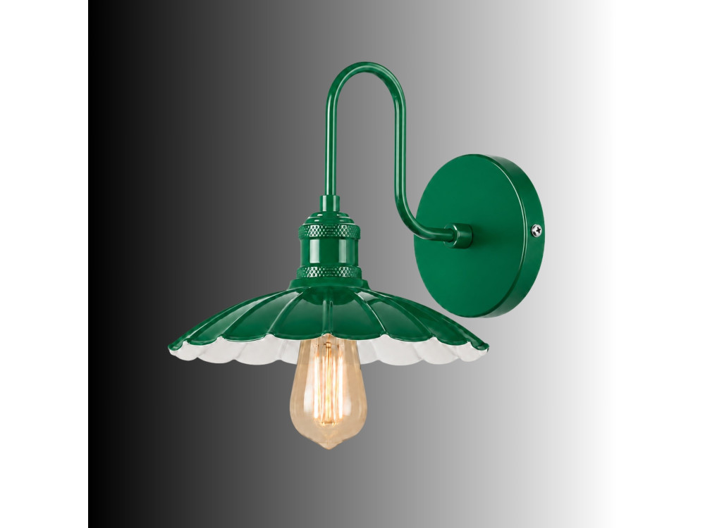 "Volan" Metal Wall Sconce - 25 x 30 cm - Green