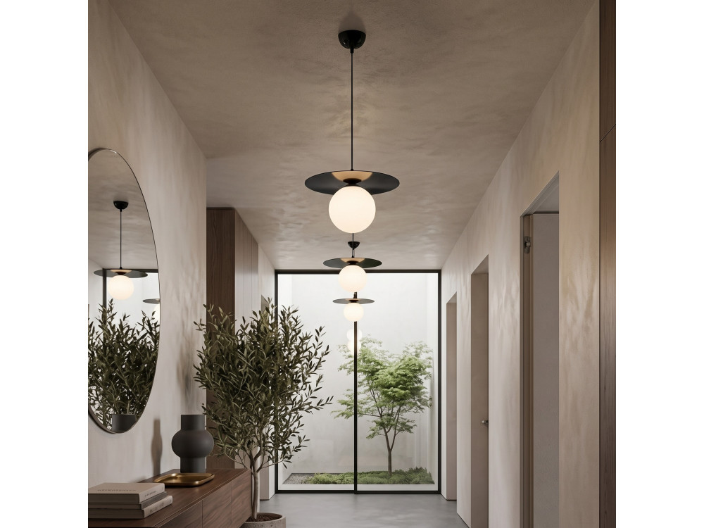 "Vesper" Metal Pendant Light - 40 x 40 cm - Black