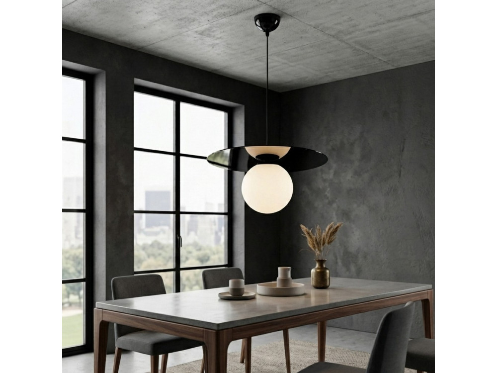 "Vesper" Metal Pendant Light - 40 x 40 cm - Black
