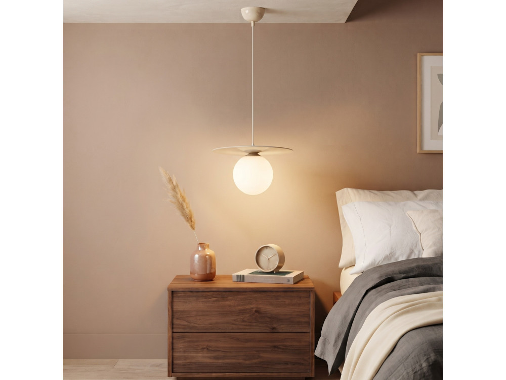 "Vesper" Metal Pendant Light - 40 x 40 cm - Beige