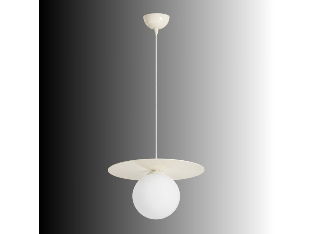 "Vesper" Metal Pendant Light - 40 x 40 cm - Beige