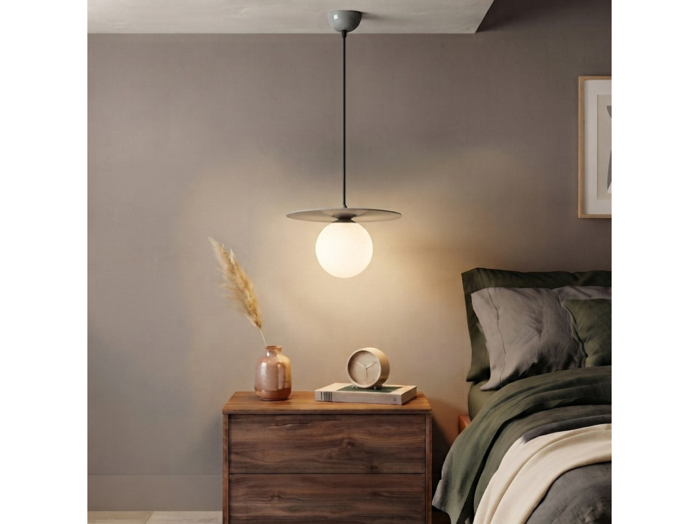 "Vesper" Metal Pendant Light - 40 x 40 cm - Gray