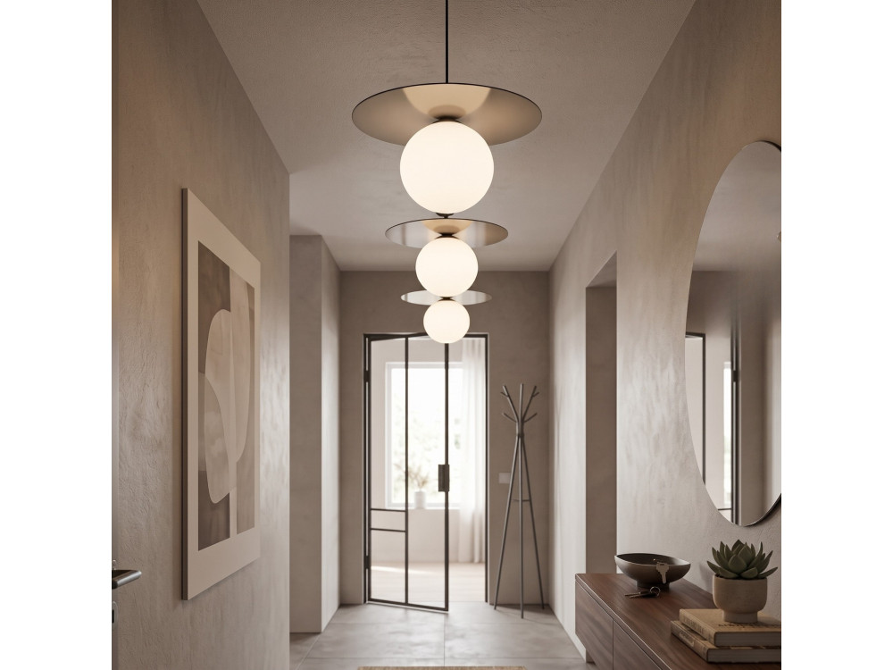 "Vesper" Metal Pendant Light - 40 x 40 cm - Gray
