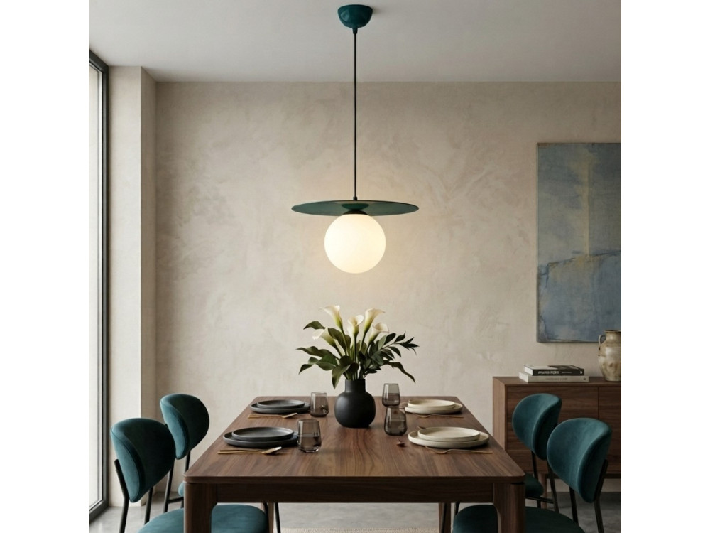 "Vesper" Metal Pendant Light - 40 x 40 cm - Green