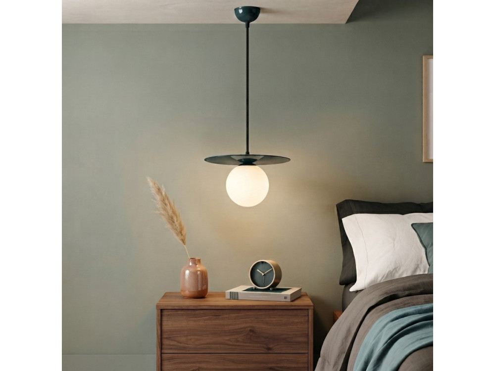 "Vesper" Metal Pendant Light - 40 x 40 cm - Green