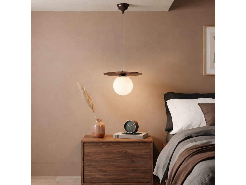 "Vesper" Metal Pendant Light - 40 x 40 cm - Brown