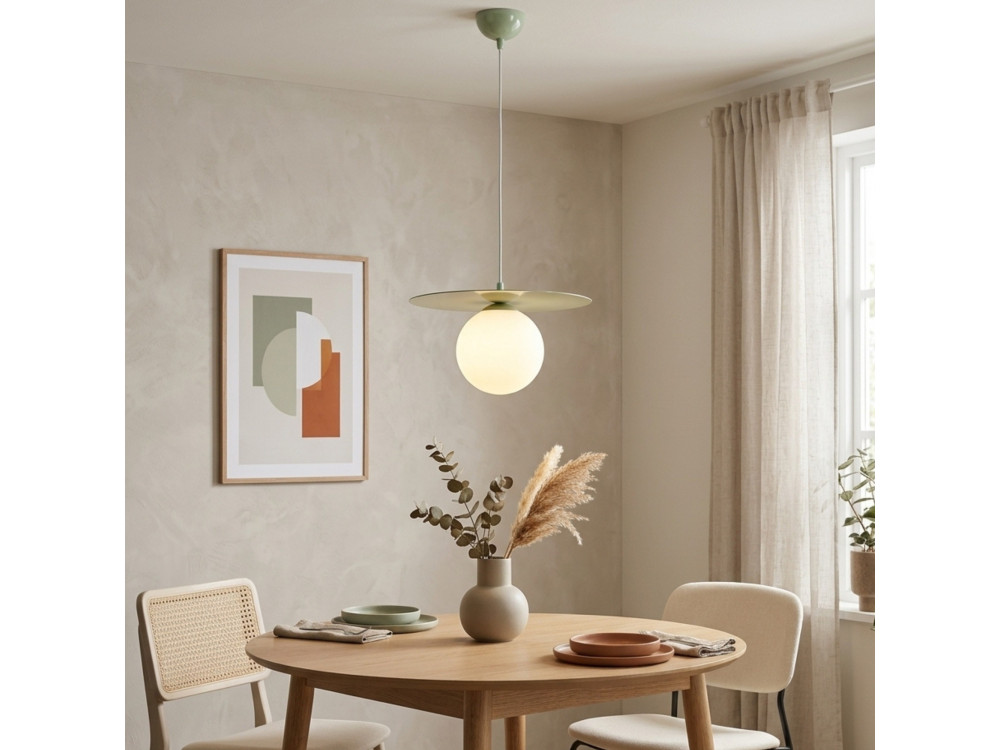 "Vesper" Metal Pendant Light - 40 x 40 cm - Green