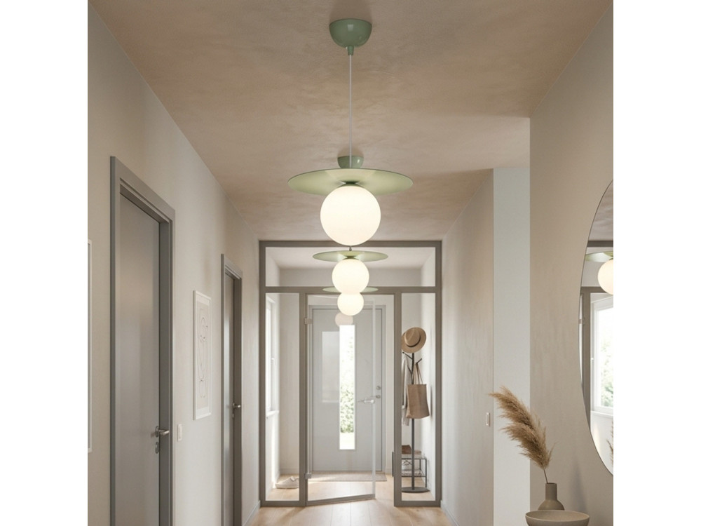 "Vesper" Metal Pendant Light - 40 x 40 cm - Green