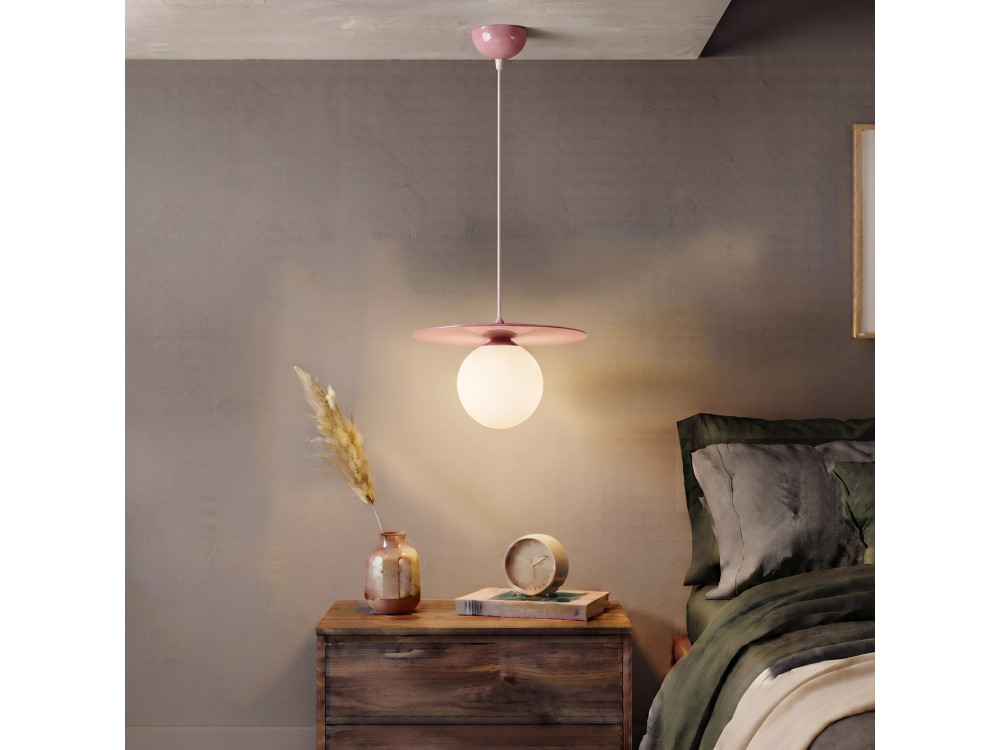 "Vesper" Metal Pendant Light - 40 x 40 cm - Pink