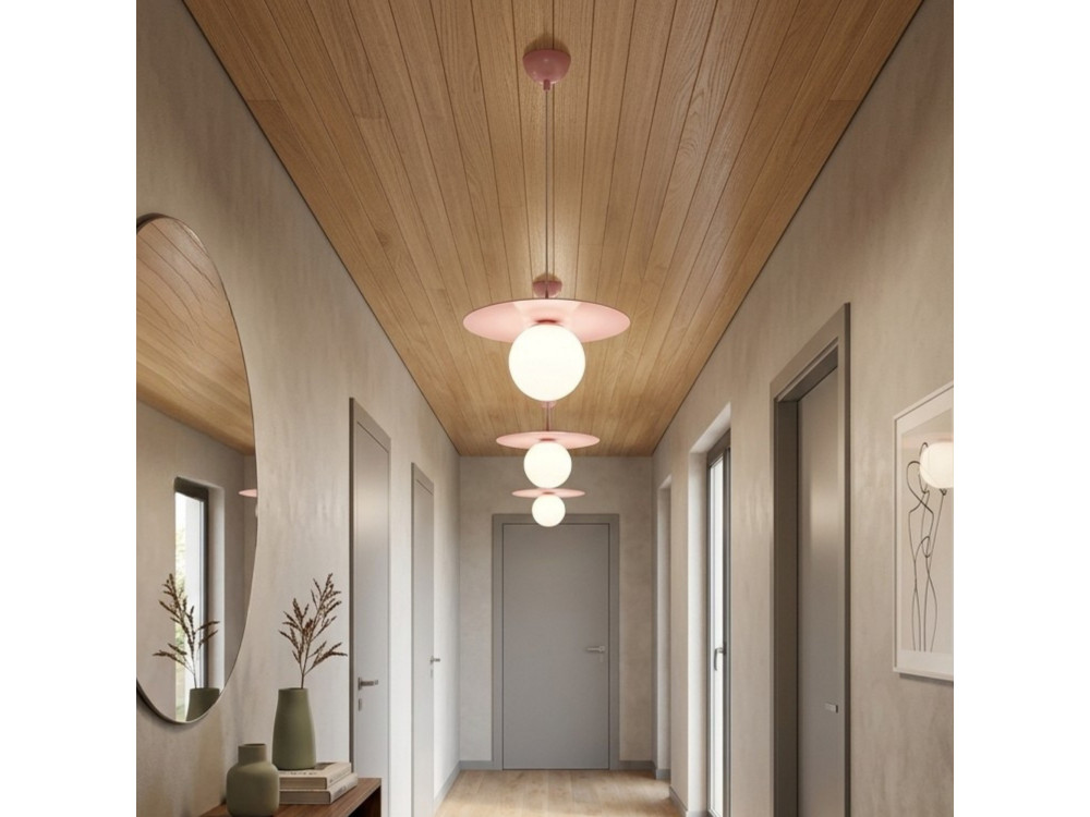 "Vesper" Metal Pendant Light - 40 x 40 cm - Pink