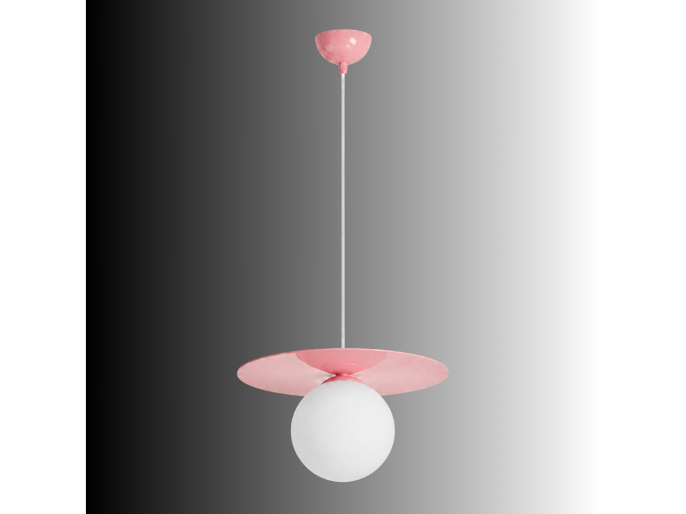 "Vesper" Metal Pendant Light - 40 x 40 cm - Pink