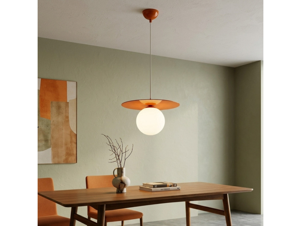 "Vesper" Metal Pendant Light - 40 x 40 cm - Orange