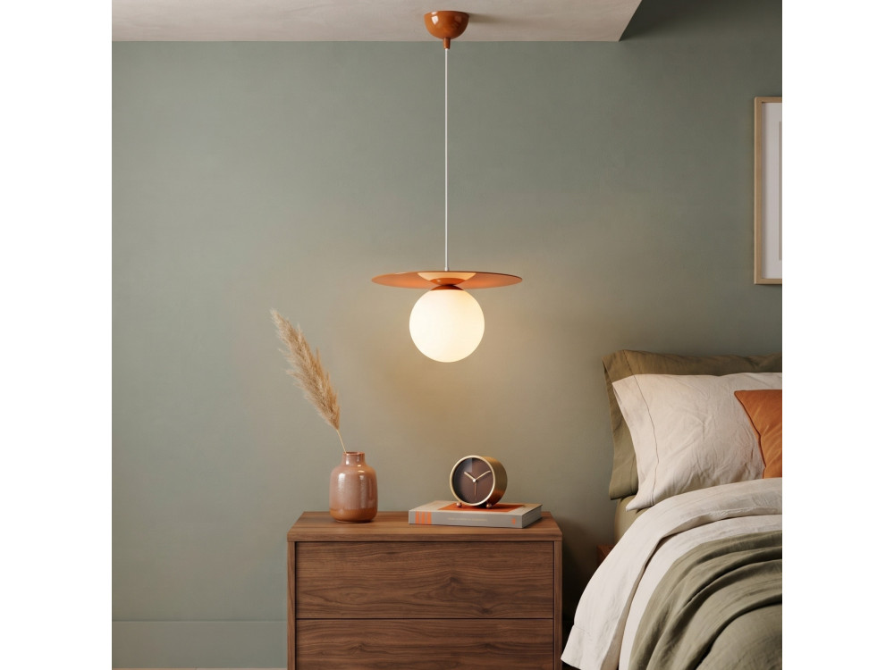 "Vesper" Metal Pendant Light - 40 x 40 cm - Orange