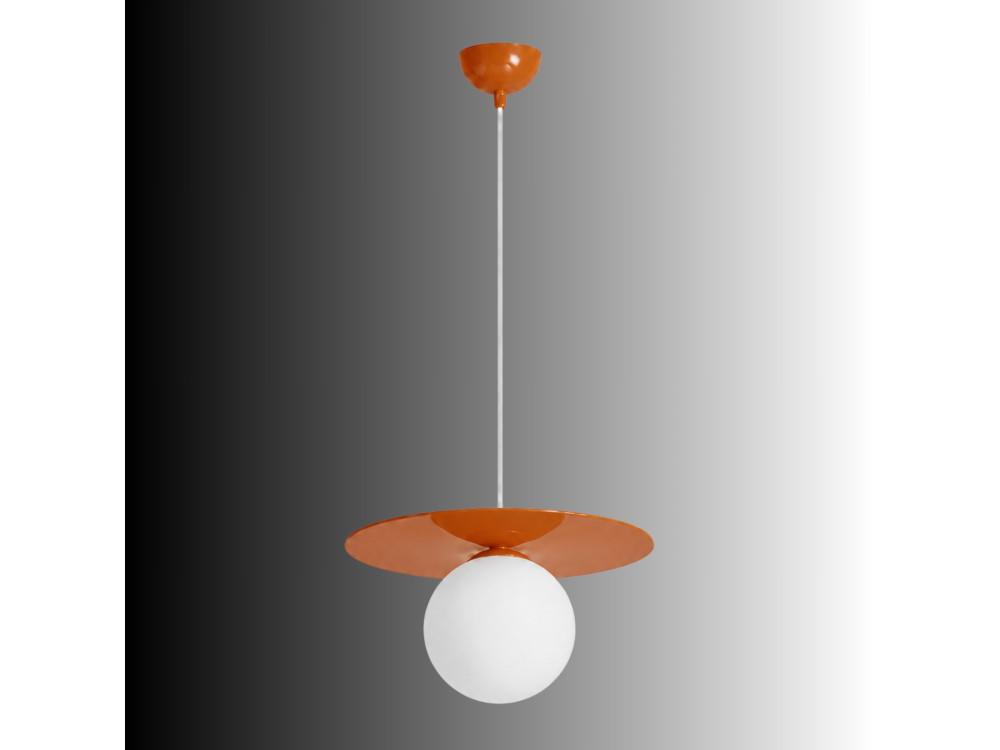 "Vesper" Metal Pendant Light - 40 x 40 cm - Orange