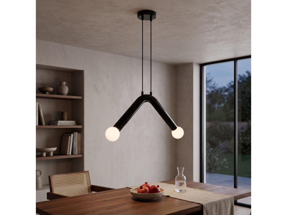 "Balance" Metal Pendant Light - 33 x 15 cm - Black