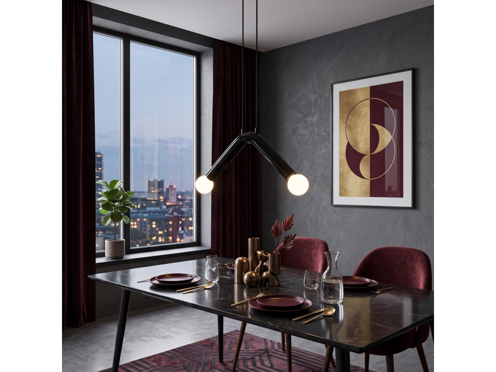 "Balance" Metal Pendant Light - 33 x 15 cm - Black