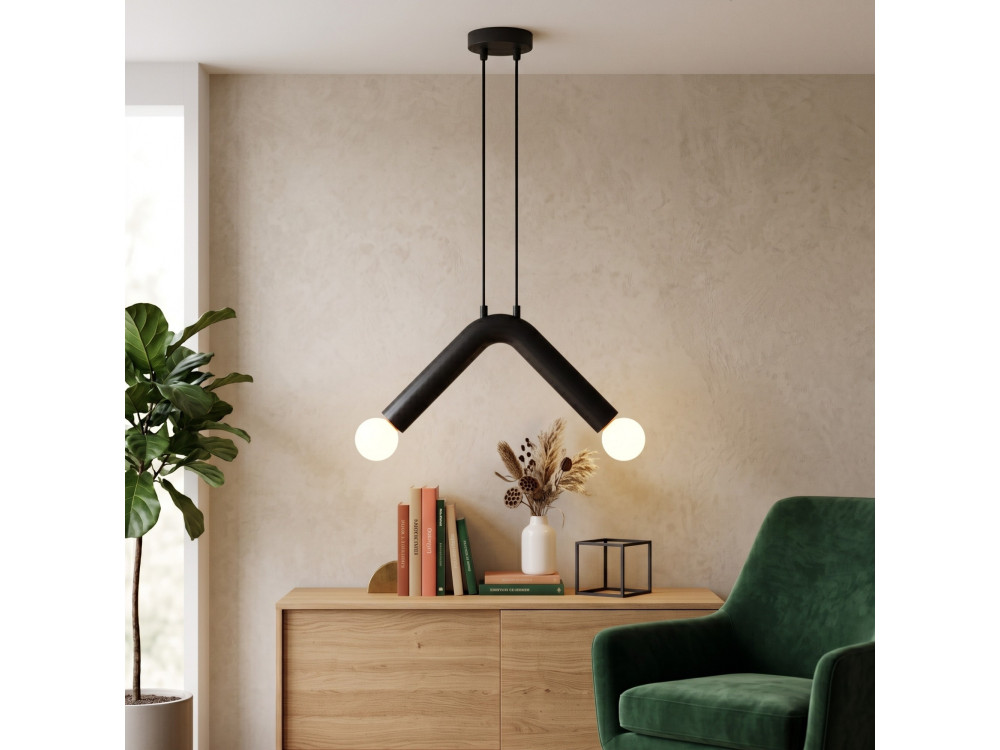 "Balance" Metal Pendant Light - 33 x 15 cm - Black
