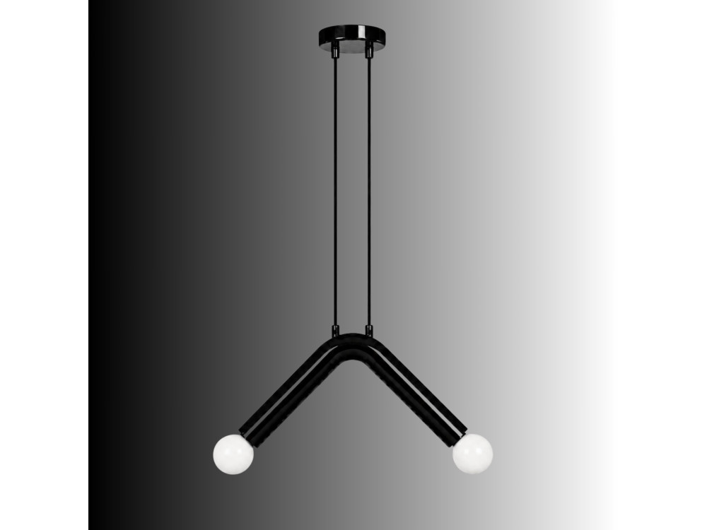 "Balance" Metal Pendant Light - 33 x 15 cm - Black